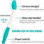 15" Long Reach Comfort Butt Wiper Tools,Wiping Wand Toilet Aid for Wiping,Handicap Assistance for Bottom, Personal Hygiene,Seniors,Surgery Recovery Handicap Accessories for Daily Living