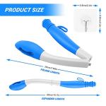 Jhua Foldable Butt Wiper Tool for Women Men Toilet Aids for Wiping 15.7" Long Comfort Bottom Buddy Wiping Aid, Self Wipe Assist Toilet Aids Wand for Disabled, Elderly, Overweight, Pregnant People