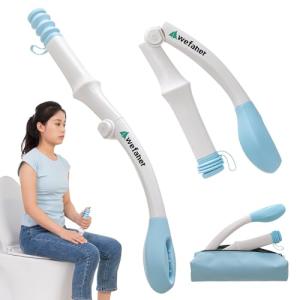 Wefaner Foldable Toilet Aid, 15.6“ Long Comfort Wipe Wand Bottom Buddy Toilet Self Tissue Aids for Toileting, Self Help Wipe Butt for Overweight Limited Mobility,Elderly, Pregnancy