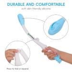 Wefaner Foldable Toilet Aid, 15.6“ Long Comfort Wipe Wand Bottom Buddy Toilet Self Tissue Aids for Toileting, Self Help Wipe Butt for Overweight Limited Mobility,Elderly, Pregnancy