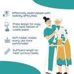 HOMEOR HOME Toilet Aids for Wiping, Long Reach Comfort Butt Wiper Tools, Toilet Wand for Disabled, Elderly, Back Surgery Recovery, Pregnant, Overweight (2 Pack)