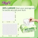 DAFI Flushable Wipes for Adult Wet Wipes, Total 720 Unscented Toilet Wipes Flushable, No Alcohol & 100% Plant Based Fibers, Septic and Sewer Safe Pack of 9