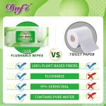 DAFI Flushable Wipes for Adult Wet Wipes, Total 720 Unscented Toilet Wipes Flushable, No Alcohol & 100% Plant Based Fibers, Septic and Sewer Safe Pack of 9