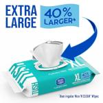 Nice 'N CLEAN Extra Large Flushable Wipes | 40% Larger Wipes | 6.8" x 7.5" Unscented XL Adult Wet Wipes | Septic and Sewer Safe | Fragrance Free, Hypoallergenic, Plant Based | 180 Butt Wipes