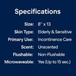 OPTEEL Adult Wipes For Elderly - 8"x13" Extra Large & Soft Wet Wipes for Adults Bathing - Incontinence Disposable Washcloths, Vitamin E & Aloe Infused for Men & Women 720ct (12 Packs of 60)