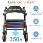 Soundfuse Adjustable Rollator Walker for Seniors