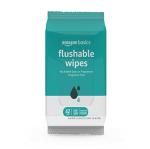 Amazon Basics Flushable Adult Toilet Wipes, Fragrance Free, 42 Count (Pack of 8) (Total 336 wipes) (Previously Solimo)