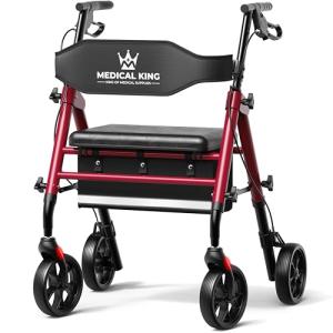 Foldable Rollator Walker for Seniors with Seat