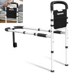 Bed Rails for Elderly Adults Safety 2026 Upgrade - ASTM-Certified Adjustable Bed Cane Supports 350LBS with Non-Slip Grip & Storage Pocket, Tool-Free Assembly Stable Bed Assist Rails for Seniors