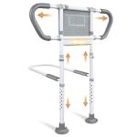 Bed Rails for Elderly Adults Safety: Adjustable Bedside Assist Rails with Storage Pockets, Non-Slip Handles, Sensor Night Light, 400LB Gravity Capacity (Compatible with Bed Frames 13.19"-19.69" )