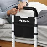 BigDolphin Bed Rails for Elderly Adults Safety 2026 Upgrade - ASTM Certified, 350 LBS Capacity, Tool-Free Assembly, Non-Slip Ergonomic Handle with Storage Pocket, Safe Bed Rails for Seniors