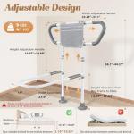 Bed Rails for Elderly Adults Safety: Adjustable Bedside Assist Rails with Storage Pockets, Non-Slip Handles, Sensor Night Light, 400LB Gravity Capacity (Compatible with Bed Frames 13.19"-19.69" )
