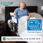 Loyoda Bed Rails for Elderly Adults Safety, Height Adjustable Bed Assist Rail for Seniors with Storage Organizer and Non-Slip Handle, Bedside Fall Prevent Grab Bar