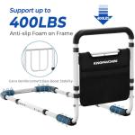 Bed Rails for Elderly Adults Safety - 2026 Upgrade - ASTM Compliant, Adjustable Bed Cane with Non-Slip Ergonomic Handle & Storage Pocket, Bed Railings for Seniors Load 400 LBS, Tool-Free Assembly