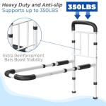 Bed Rails for Elderly Adults Safety 2026 Upgrade - ASTM-Certified Adjustable Bed Cane Supports 350LBS with Non-Slip Grip & Storage Pocket, Tool-Free Assembly Stable Bed Assist Rails for Seniors
