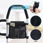 Pletpet Bed Rails for Elderly Adults, Bed Assist Rails for Seniors with 2 Grab Bars & Storage Pocket & Fall Prevention Guard, Fits King, Queen, Full, Twin Bed, Support Up to 300lbs