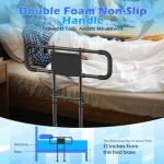 Bed Rails for Elderly Adults Safety with Extending Non-Slip Handle, ASTM Approved Adjustable Bed Assist Rail for Seniors, 400lb Weight Capacity, Storage Pocket & Fixing Strap,Fits Twin/Full/Queen/King