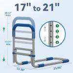 Loyoda Bed Rails for Elderly Adults Safety, Height Adjustable Bed Assist Rail for Seniors with Storage Organizer and Non-Slip Handle, Bedside Fall Prevent Grab Bar