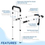 BigDolphin Bed Rails for Elderly Adults Safety 2026 Upgrade - ASTM Certified, 350 LBS Capacity, Tool-Free Assembly, Non-Slip Ergonomic Handle with Storage Pocket, Safe Bed Rails for Seniors