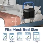 Loyoda Bed Rails for Elderly Adults Safety, Height Adjustable Bed Assist Rail for Seniors with Storage Organizer and Non-Slip Handle, Bedside Fall Prevent Grab Bar