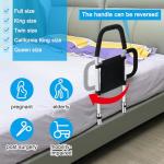 Pletpet Bed Rails for Elderly Adults, Bed Assist Rails for Seniors with 2 Grab Bars & Storage Pocket & Fall Prevention Guard, Fits King, Queen, Full, Twin Bed, Support Up to 300lbs