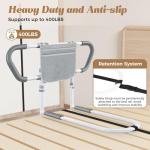 Bed Rails for Elderly Adults Safety: Adjustable Bedside Assist Rails with Storage Pockets, Non-Slip Handles, Sensor Night Light, 400LB Gravity Capacity (Compatible with Bed Frames 13.19"-19.69" )