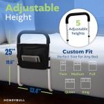 HONEYBULL Bed Rails for Elderly Adults - Medical Bed Assist Rail with Support Bar, Storage Bag & Safety Strap, Fits King, Queen, Full, and Twin Beds – Mobility Assistance for Elderly or Disabled