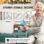 Lunderg Bed Assist Rail for Seniors with Motion-Activated Light & Non-Slip Grab Bar - Easy to Install Bed Rails for Elderly Adults Safety & Post-Surgery - Helps Reduce Falls & Support Independence