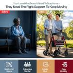 Foldable Rollator Walker for Seniors with Seat