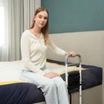 YrHeiper Bed Rails for Elderly Adults Safety - Adjustable Bed Assist Rail for Seniors Fall Prevention with Support Leg, Bedside Grab Bar Cane with Storage Pocket, Fits King, Queen, Full, Twin Bed