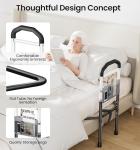 Bed Rails for Elderly Adults Safety, Adjustable Bed Assist Rail for Seniors with Storage Pouch, Widened Support Surface and Secure Legs, Holds 350 Lbs - Fits Twin, Full, Queen, King Bedsds, Black