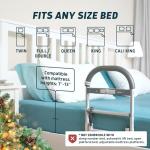 Lunderg Bed Assist Rail for Seniors with Motion-Activated Light & Non-Slip Grab Bar - Easy to Install Bed Rails for Elderly Adults Safety & Post-Surgery - Helps Reduce Falls & Support Independence