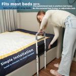 YrHeiper Bed Rails for Elderly Adults Safety - Adjustable Bed Assist Rail for Seniors Fall Prevention with Support Leg, Bedside Grab Bar Cane with Storage Pocket, Fits King, Queen, Full, Twin Bed