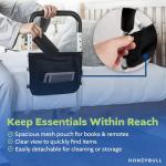 HONEYBULL Bed Rails for Elderly Adults - Medical Bed Assist Rail with Support Bar, Storage Bag & Safety Strap, Fits King, Queen, Full, and Twin Beds – Mobility Assistance for Elderly or Disabled