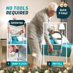 Lunderg Bed Assist Rail for Seniors with Motion-Activated Light & Non-Slip Grab Bar - Easy to Install Bed Rails for Elderly Adults Safety & Post-Surgery - Helps Reduce Falls & Support Independence