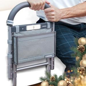 Lunderg Bed Assist Rail for Seniors with Motion-Activated Light & Storage Pocket - Easy to Install Bed Rails for Elderly Adults Safety & Post-Surgery - Helps Reduce Falls & Support Independence