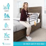Stander 30 inch Safety Bed Rail, Folding Guardrail for Adults, Seniors, and Elderly, Bedside Stand Assist Bar, Fits King, Queen, Full, and Twin Beds, ASTM Safety Approved Bedrail