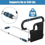 Cuzieey Bed Rails for Elderly Adults Safety: Adjustable Bedside Assist Bar for Seniors - Side Bed Railing Handle Support Guard - Bedrails Slides Under Mattress Fit King Size Queen Full Twin Beds