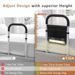 YJGH Bed Rails for Elderly Adults Safety, Bed Assist Rails for Seniors, Adjustable (19.3"-23") with 0.47 in Thick Steel Tube, Fits King, Queen, Full, Twin Bed