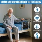 Cuzieey Bed Rails for Elderly Adults Safety: Adjustable Bedside Assist Bar for Seniors - Side Bed Railing Handle Support Guard - Bedrails Slides Under Mattress Fit King Size Queen Full Twin Beds
