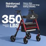 Foldable Rollator Walker for Seniors with Seat