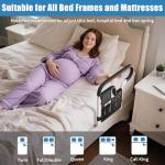 Cuzieey Bed Rails for Elderly Adults Safety: Adjustable Bedside Assist Bar for Seniors - Side Bed Railing Handle Support Guard - Bedrails Slides Under Mattress Fit King Size Queen Full Twin Beds