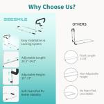 SEESMILE Bed Rails for Elderly Adults Safety, Adjustable Bed Assist Rail for Seniors, Bed Safety Rail with 2 Storage Bag and Fixing Strap, Fit King, Queen, Full, Twin, Supports 300 lbs