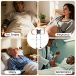 Zelvia Bed Rails for Elderly Adults Safety with Motion Light & Storage Pouch - Retractable & Foldable Bed Handrails Assist Bedrails for Seniors, Surgery Patients & Handicap-White&Orange