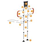 Zelvia Bed Rails for Elderly Adults Safety with Motion Light & Storage Pouch - Retractable & Foldable Bed Handrails Assist Bedrails for Seniors, Surgery Patients & Handicap-White&Orange