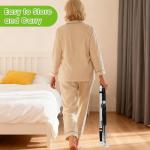 Ojiud Foldable Bed Rails for Elderly Adults Safety with Three Storage Pockets, Adjustable Bed Assist Rails for Seniors,Portable & Sturdy Grab Bar Bed Cane for King/Queen/Full/Twin (L)