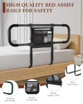 Bed Rails for Elderly Adults Safety, Extended Bed Assist Rail for Seniors with Motion Sensor Light - Adjustable Side Bed Guard Rails Handle Support Bar with Storage Bag, Fit King Queen Full Twin Beds