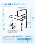 Sangohe Bed Rails for Elderly Adults Safety - Heavy Duty Bed Rail for Senior & People Falling Out of Bed - Bed Rail for Elderly, Height Adjustable, Fits Thick Mattress, Hold up to 300 Lbs, 504Q