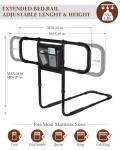 Bed Rails for Elderly Adults Safety, Extended Bed Assist Rail for Seniors with Motion Sensor Light - Adjustable Side Bed Guard Rails Handle Support Bar with Storage Bag, Fit King Queen Full Twin Beds