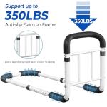 BigDolphin Bed Rails for Elderly Adults 2026 Upgrade - ASTM Compliant, Adjustable Bed Cane with Non-Slip Ergonomic Handle & Storage Pocket, Bed Railings for Seniors Hold up to 350 LBS, Tool-Free